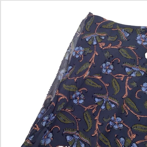 Loft Floral Button Pockets Dress Women Size Small Cap Sleeve Raw Hem Size Small - Picture 5 of 12